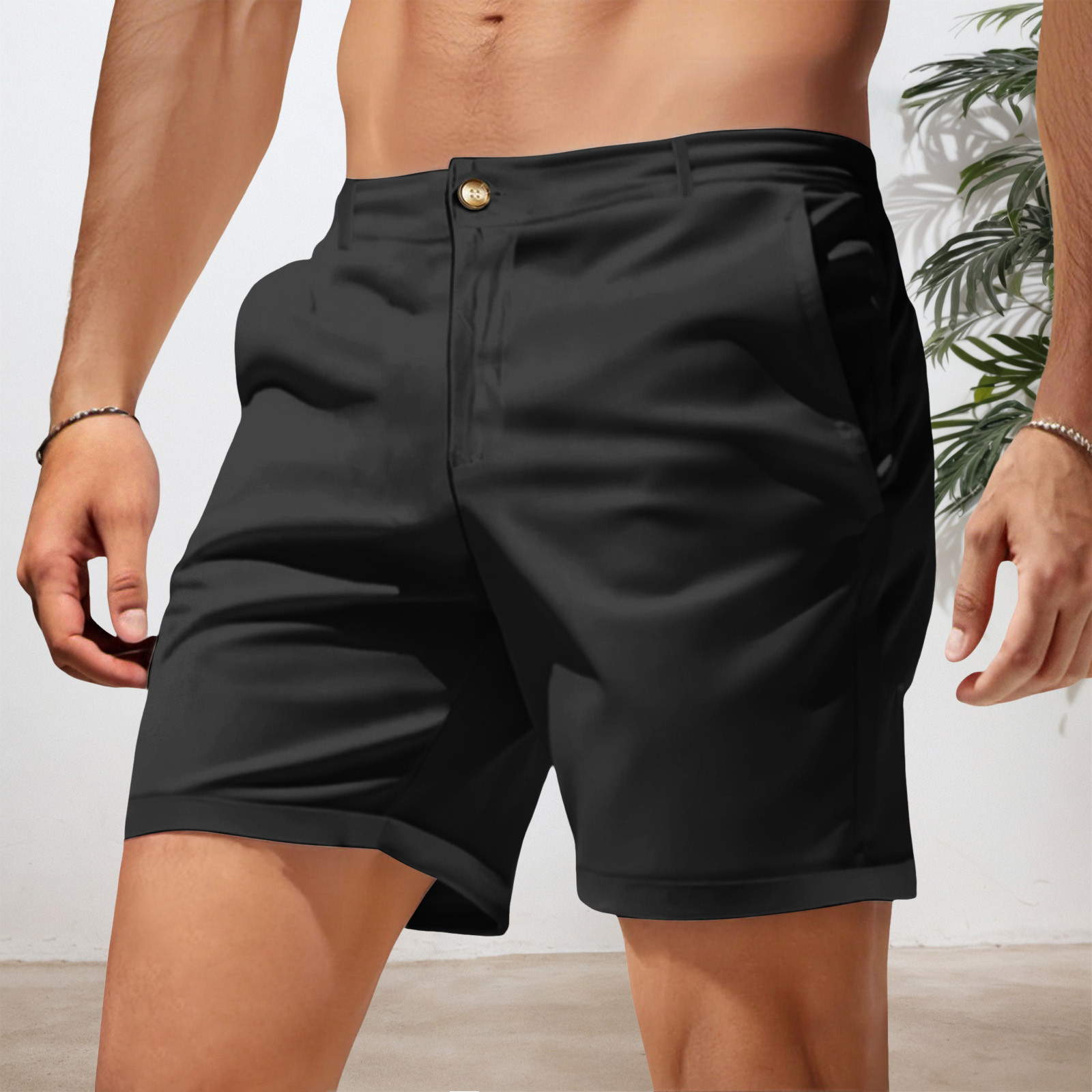thumbnail image 2 of Pantalones cortos informales de verano para hombre, corte recto, tejido transpirable, actividades diarias al aire libre, poliéster, S-XXXL, 2 of 6